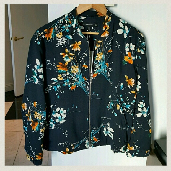 Zara Quilted Floral Bomber Jacket - Picture 2 of 5