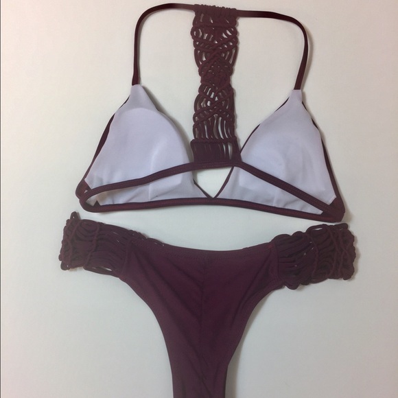 Burgundy bikini set SW229 - Picture 2 of 3