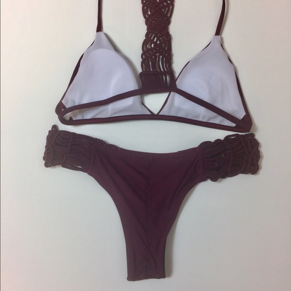 Burgundy bikini set SW229 - Picture 3 of 3