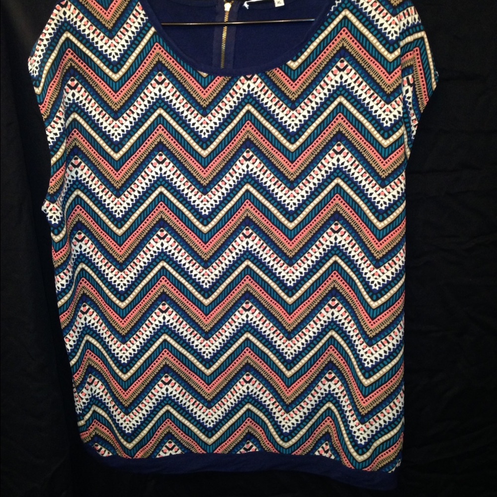 Chevron Print Knit Back Top
