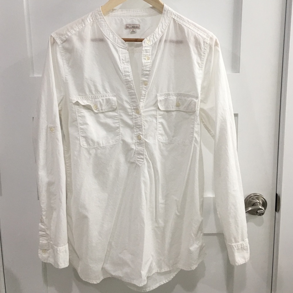 White button down blouse