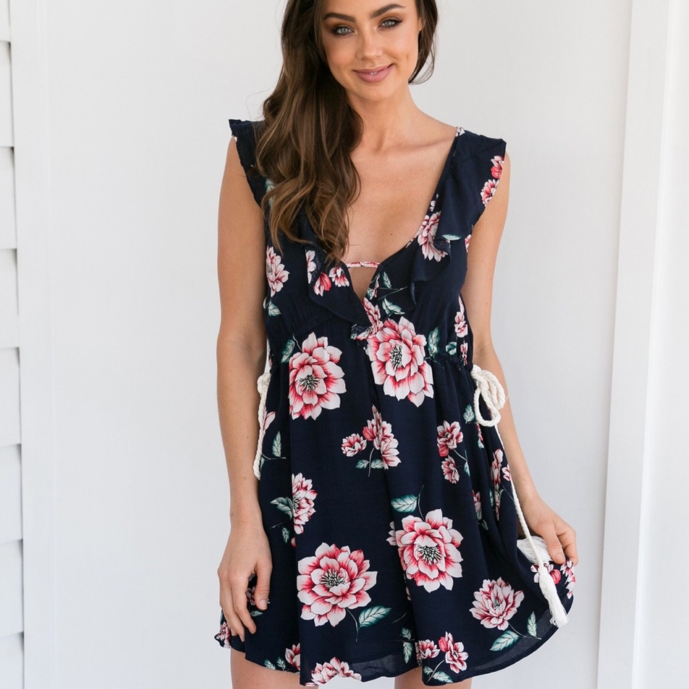 LAST 1 (XS) CHARMED Dress - Navy
