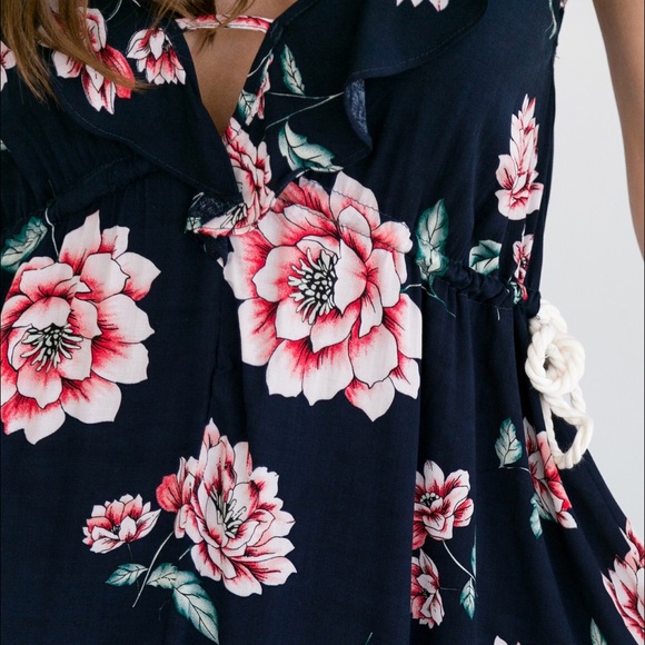 LAST 1 (XS) CHARMED Dress - Navy - Picture 6 of 6