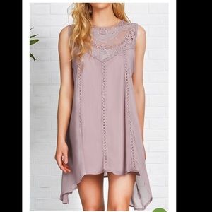 Cupshe Purple Bubble Lace Splicing Dress