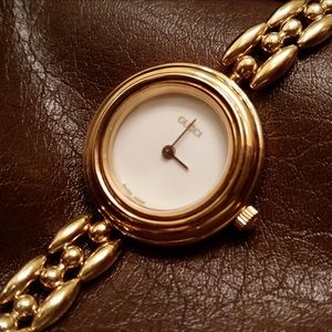 Authentic Gucci 11/12.2 Gold Bezel Watch IOB