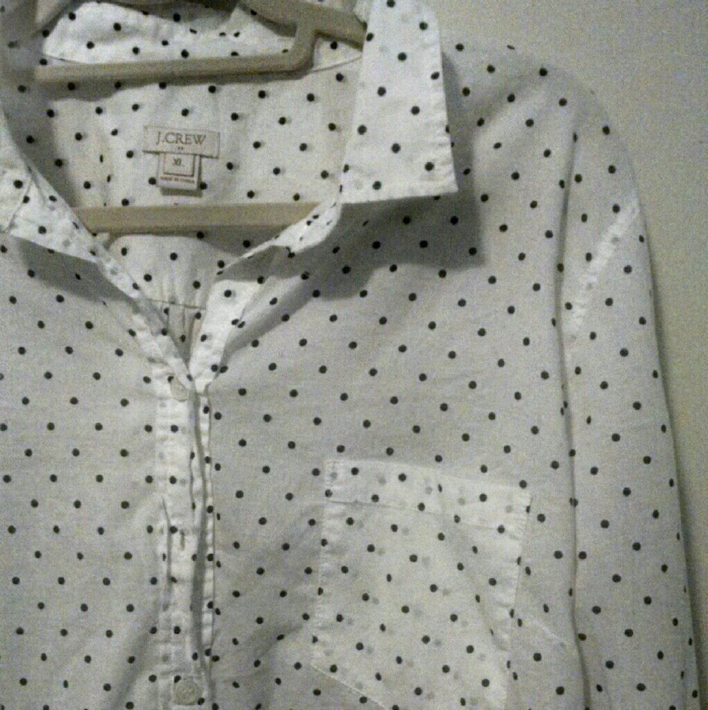 Polka-dot J Crew blouse