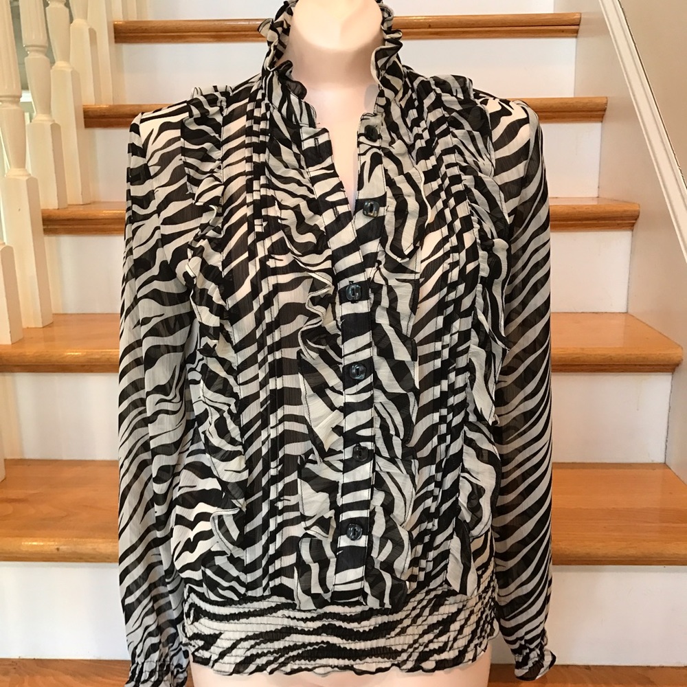 Isabella Rodriguez ruffle zebra print. S. !!SALE!!