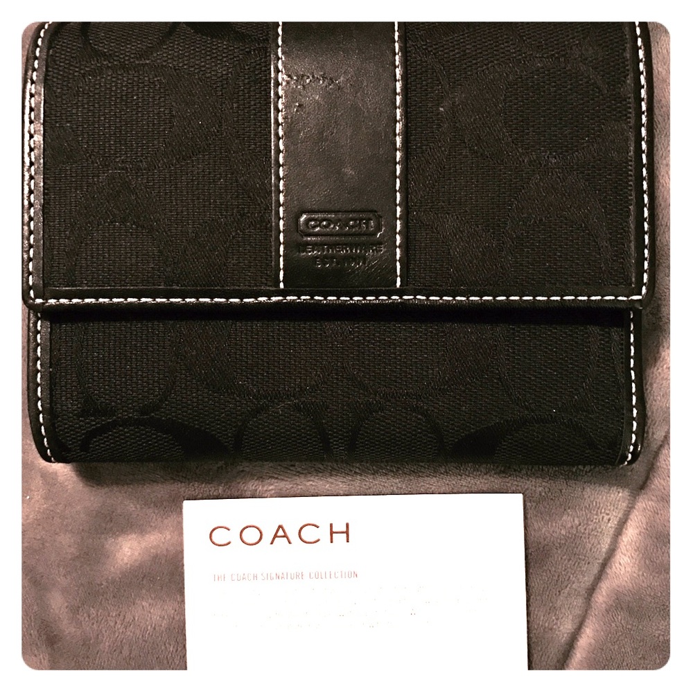 Black Coach Signature Wallet
