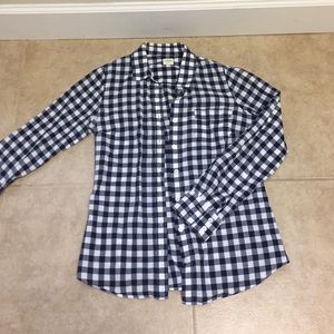 J. Crew navy gingham shirt