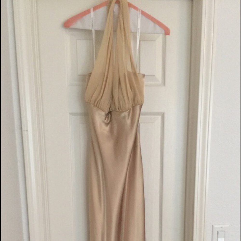 Gold halter dress