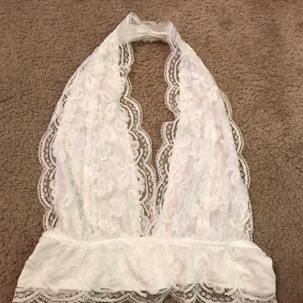 Lace crop top.