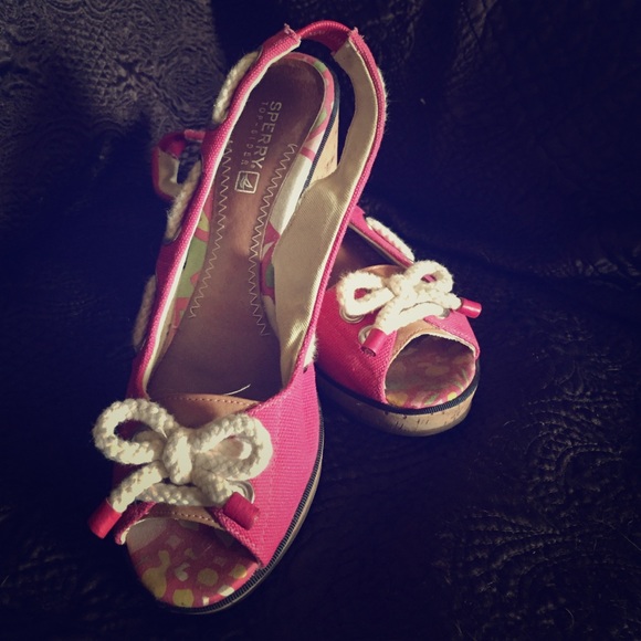 Sperry Shoes - Hot pink Sperry Open toe heels