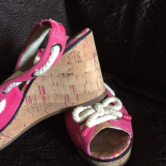 Hot pink Sperry Open toe heels - Picture 4 of 4