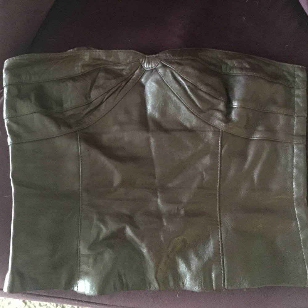 Genuine Chocolate Leather Bustier