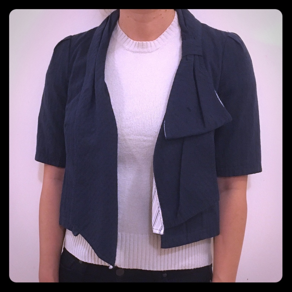 Nanette Lepore navy cropped blazer