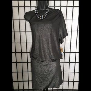 Single Shoulder Shimmer Dress
