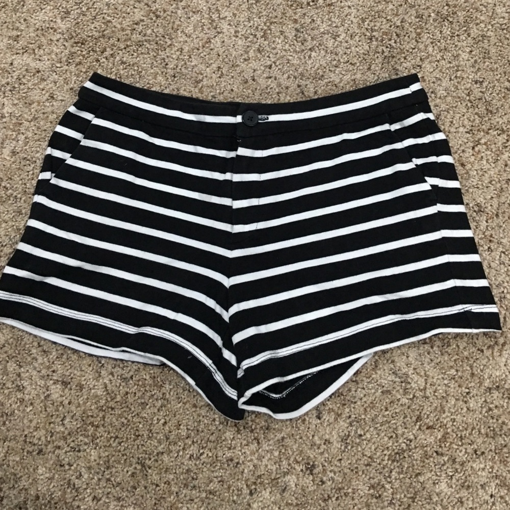 Black and white shorts