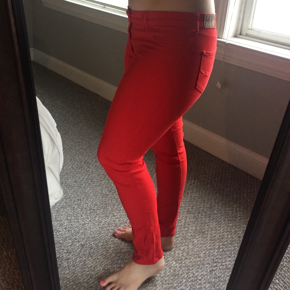 Abercrombie Red skinny jeans