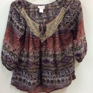 Shyanne peasant blouse top sz M Lace embellished Shyanne peasant blouse top sz M Lace embellished