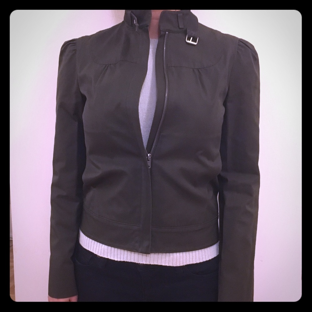 Bebe dark green cotton motocycle jacket