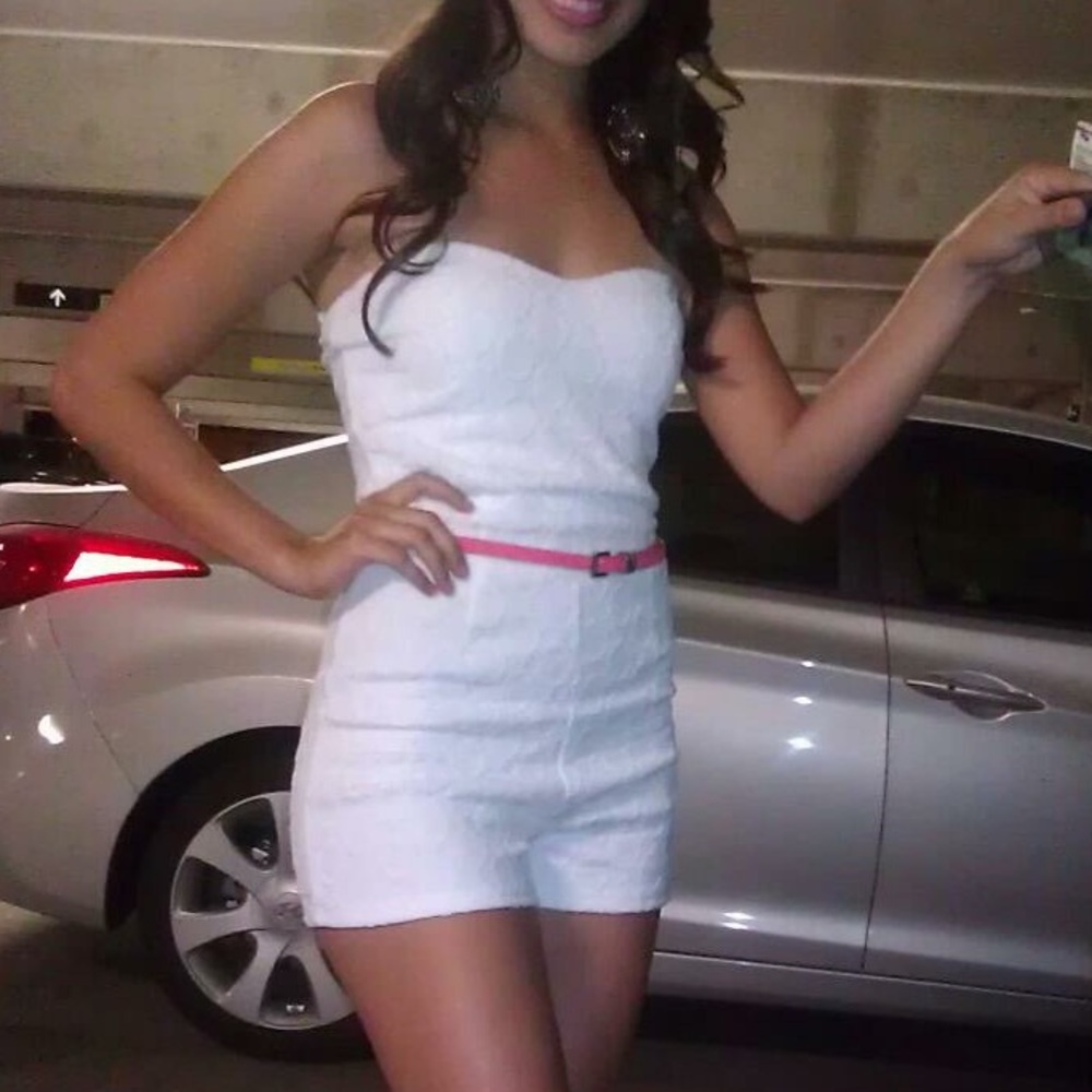 White Strapless Romper