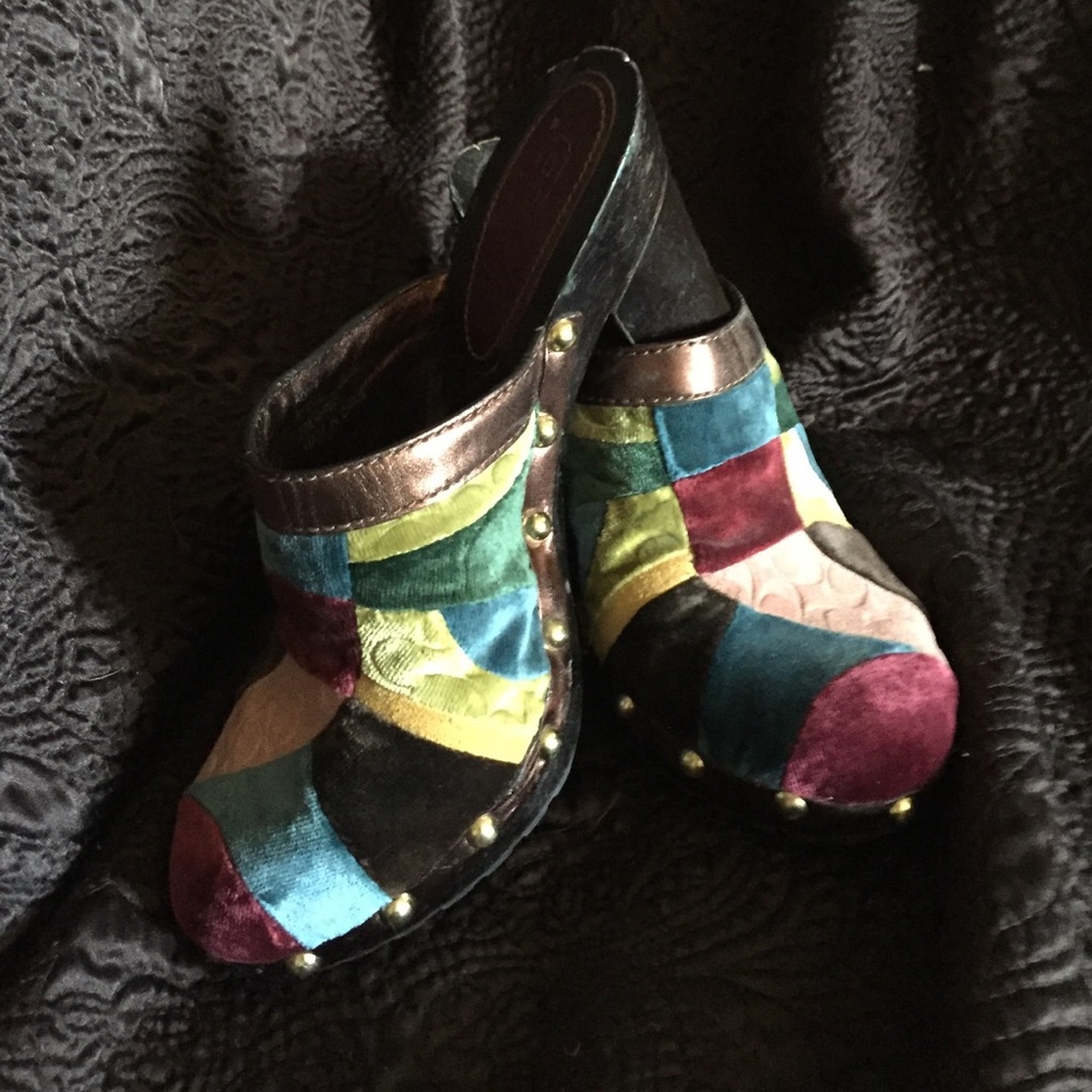 Coach mules 3 1/2 inch heel