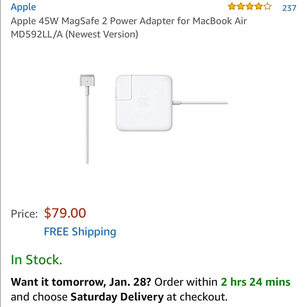 BNWT MacBook Air Charger