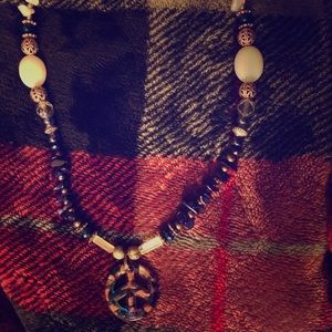 Boho Handmade Peace And Beads Necklace