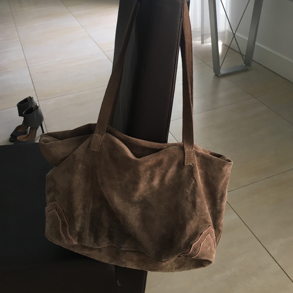 Zara beige suede handbag