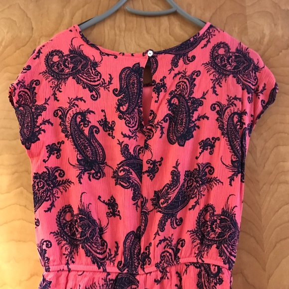 Coral & navy romper - Picture 2 of 2