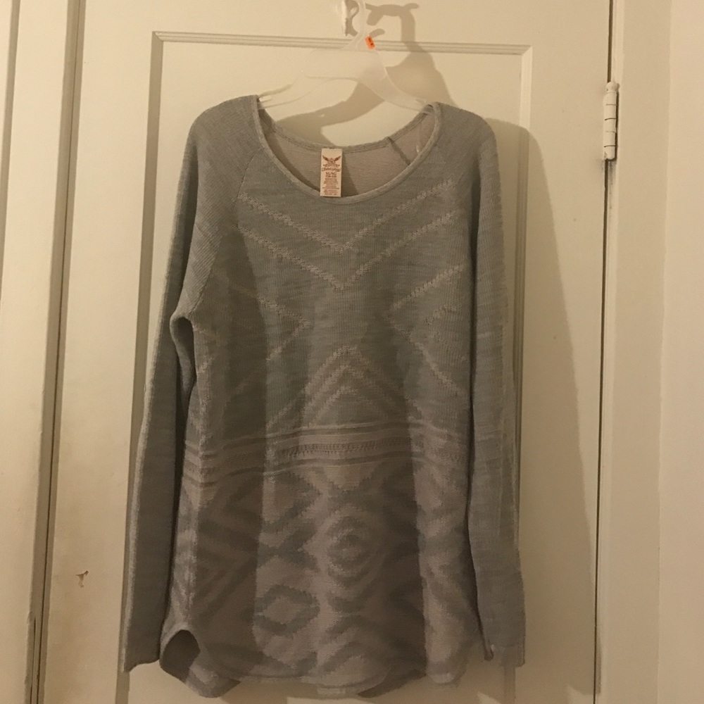 pink and grey top
