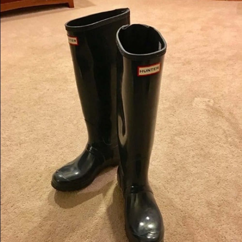 Hunter Boots Tall Adjustable Gloss Wellington Boot
