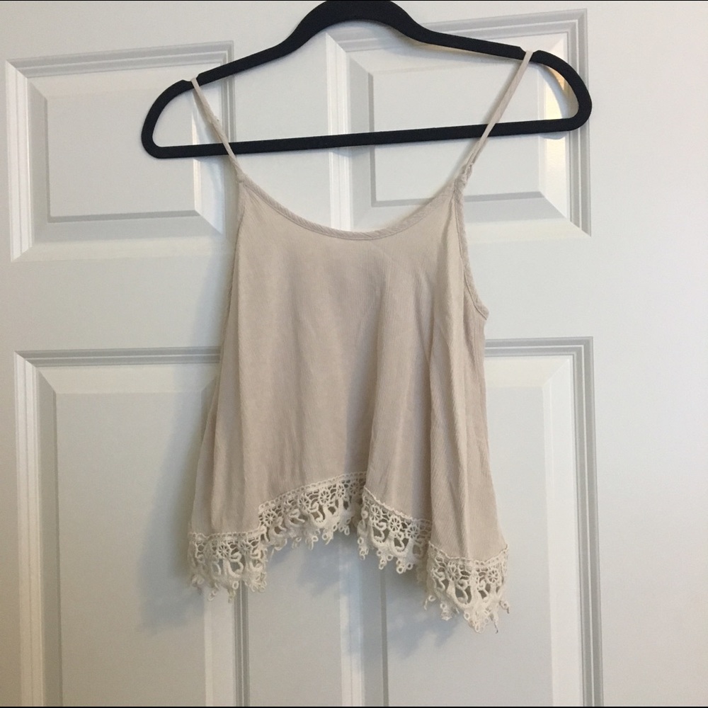 Cream crop top