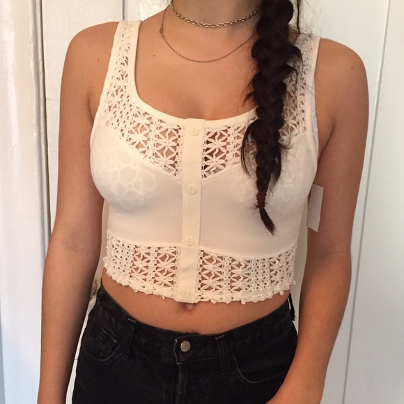 Nordstrom White lacey tank - Picture 2 of 3