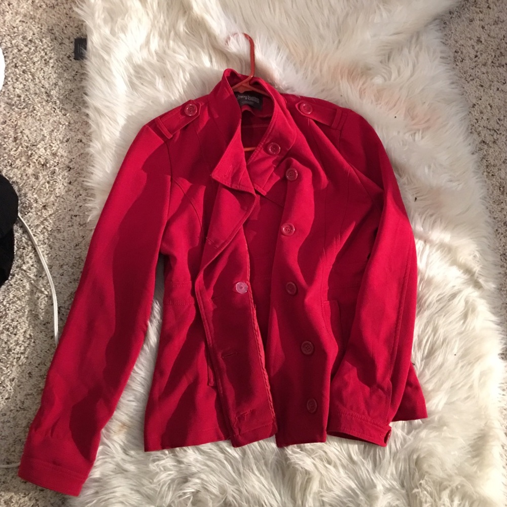 Red trench coat