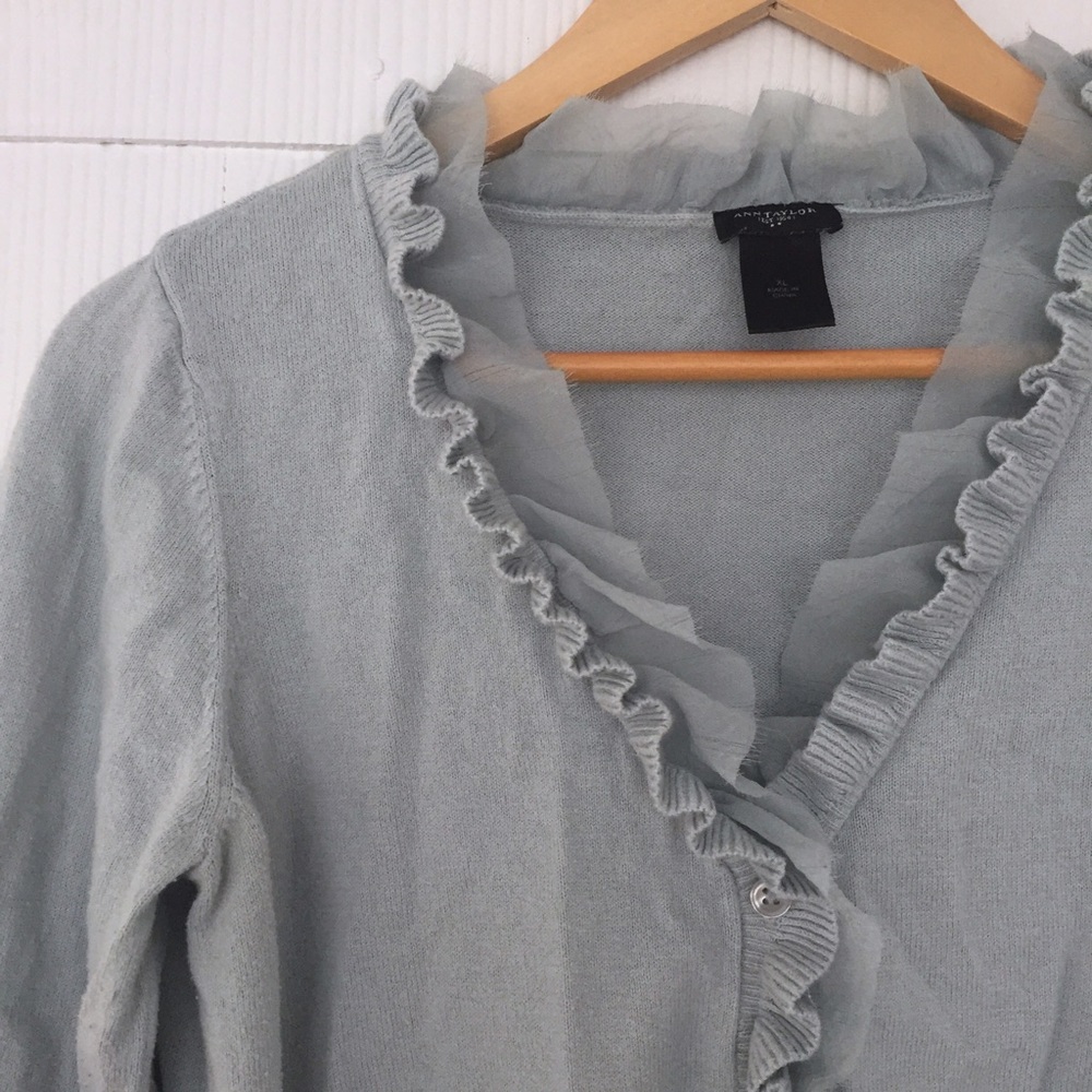 Ann Taylor XL Ruffle Cardigan