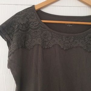 Loft M Lace Detail Tee