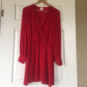Parker Faux Wrap dress - red