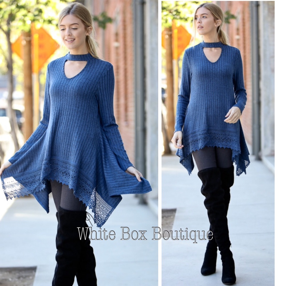 LAST ‼️Sale‼️ Blue Handkerchief Tunic