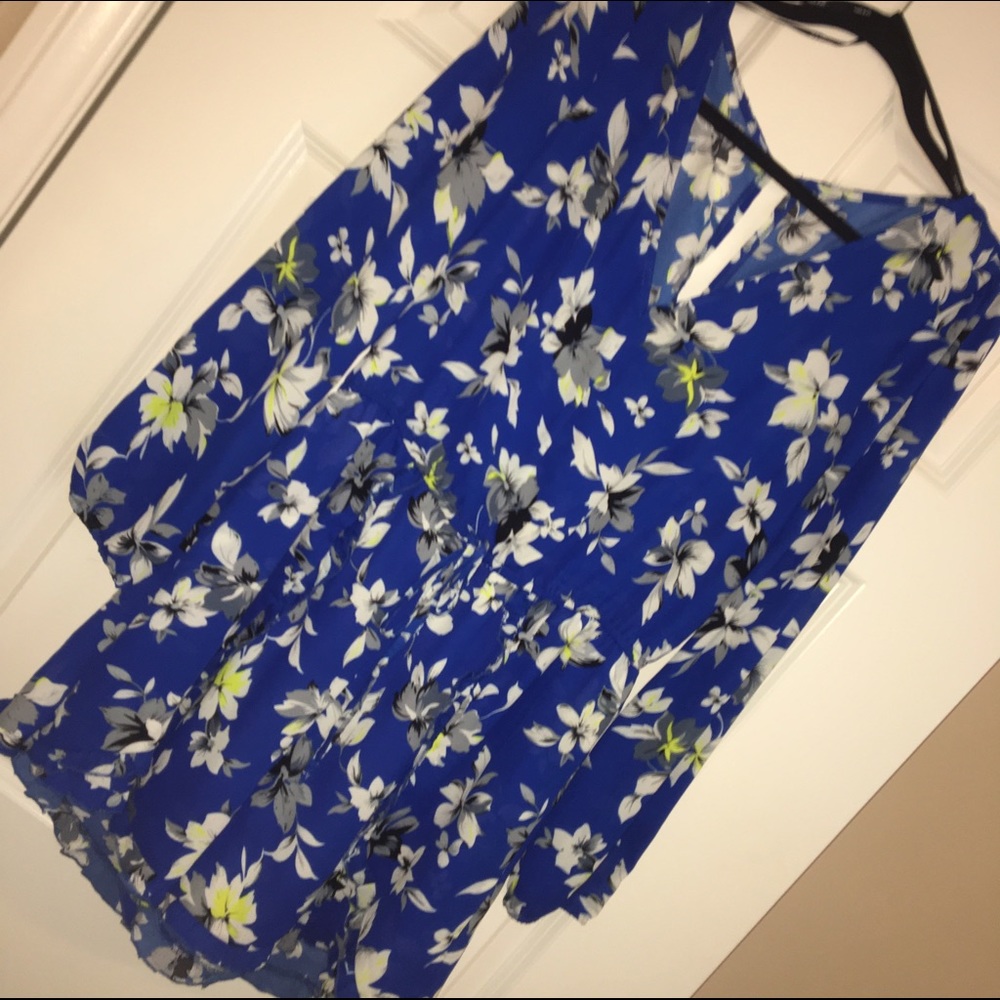 Blue floral romper
