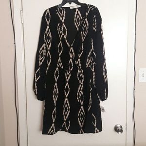 Long sleeve wrap style dress