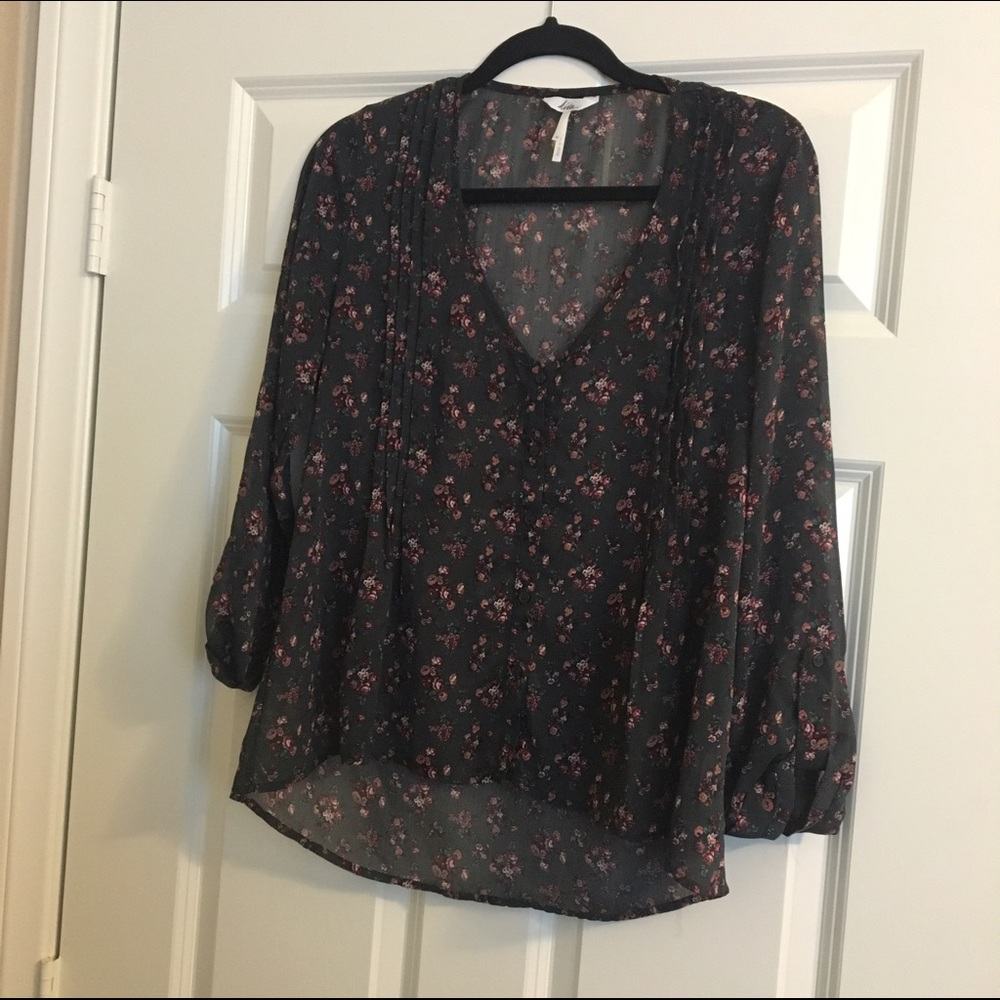 Grey floral top