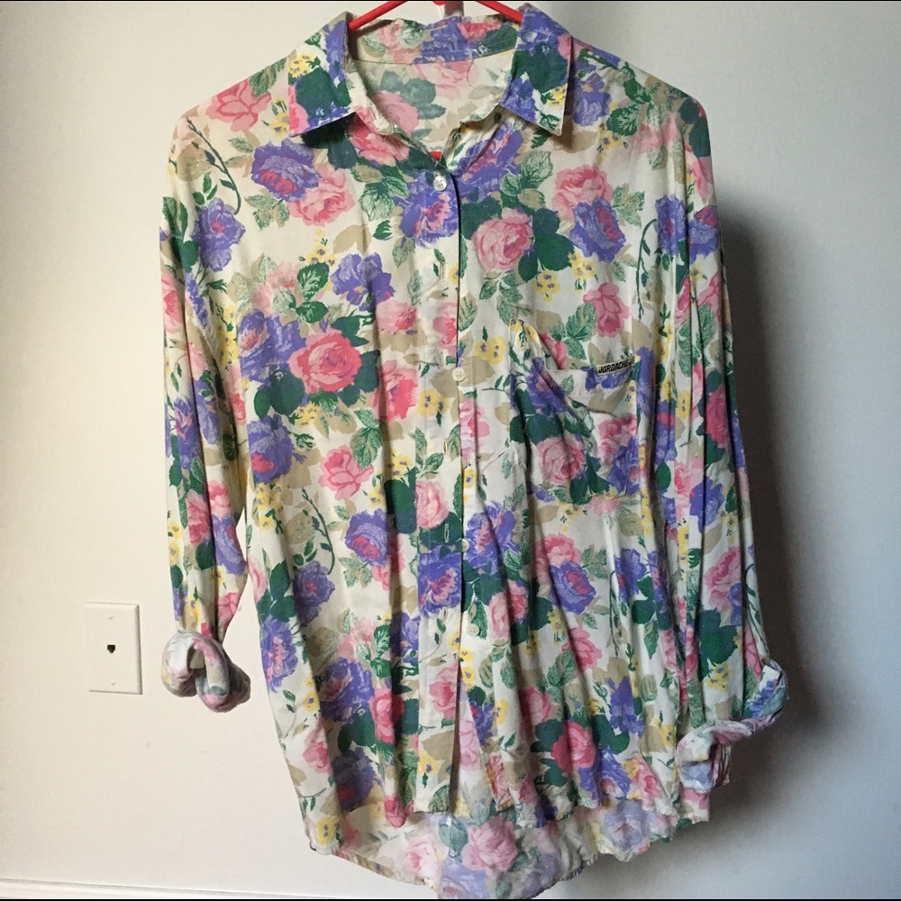 Floral button down shirt