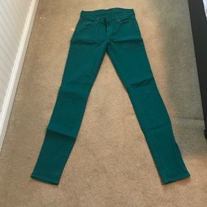 7 for all mankind green / blue jeans 25