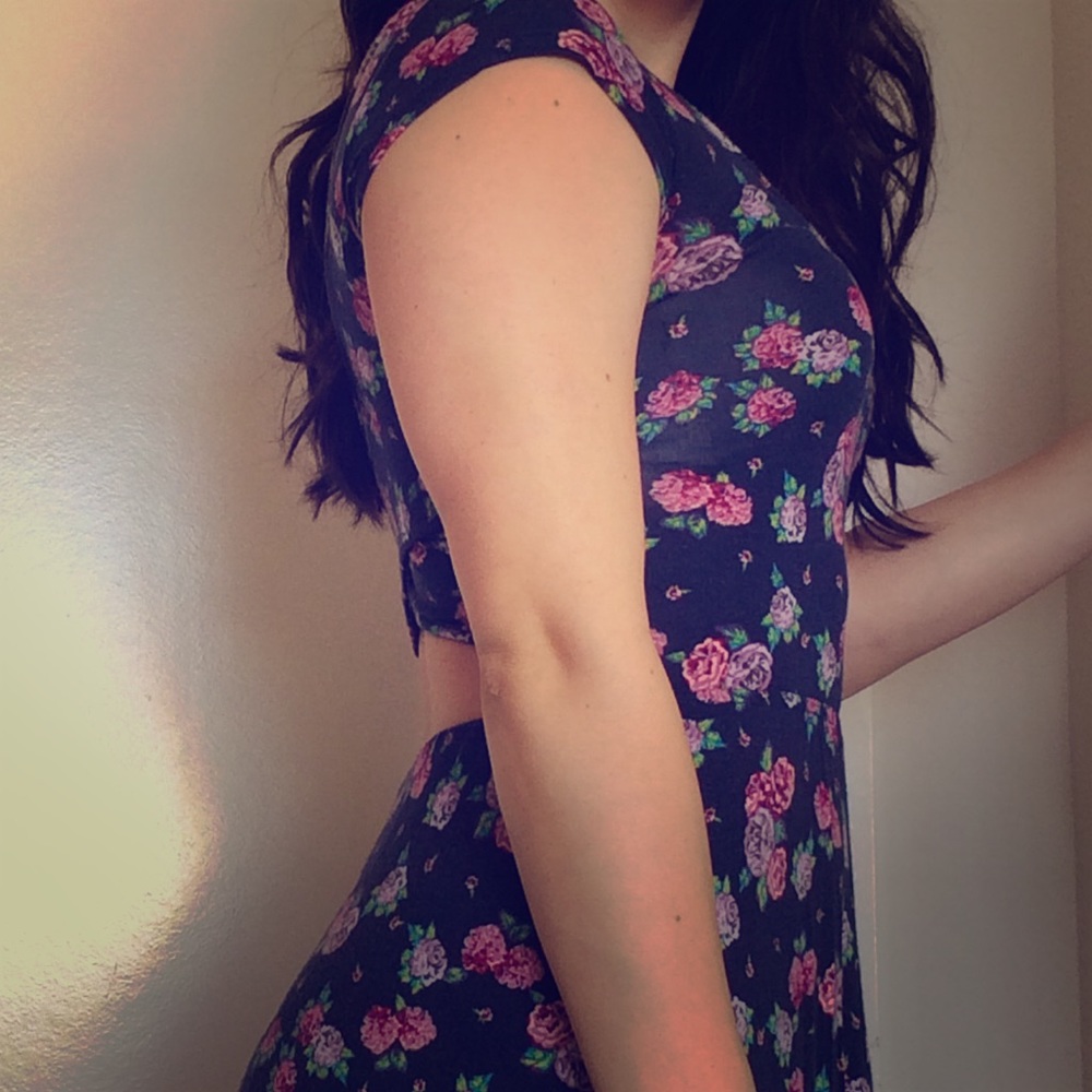 Purple and Navy Floral Dress