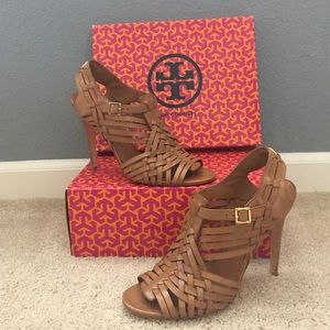 Tory Burch royal tan strappy heel
