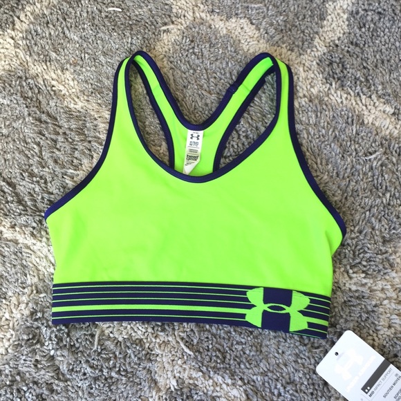 Under Armour Other - NWT Under Armour neon green/blue mid-impact bra