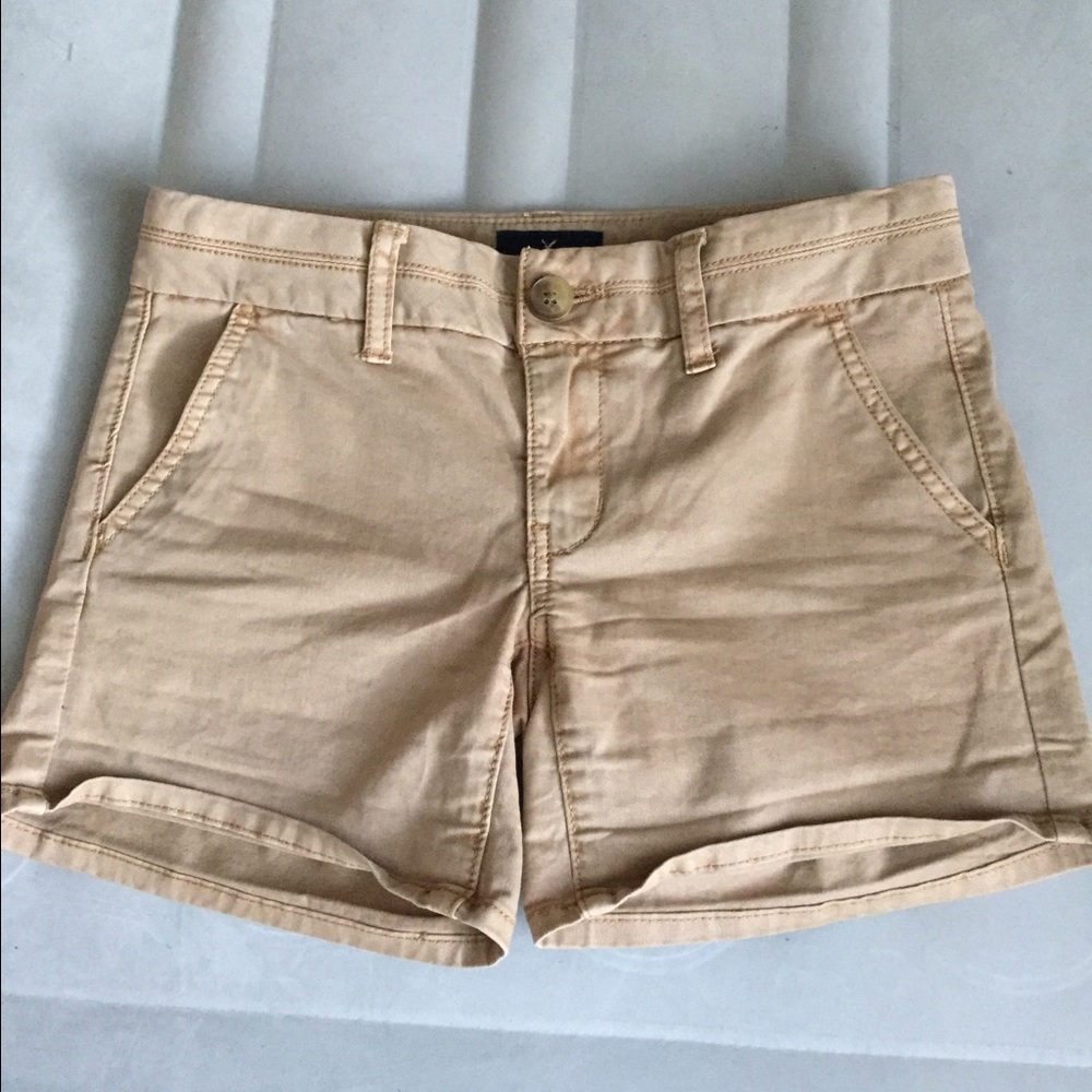 Khaki twill midi American Eagle shorts 00 tan