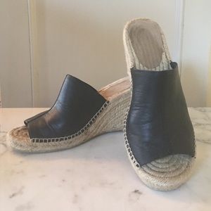 Black wedge sandals size 8.5