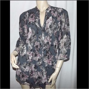 Calvin Klein Chiffon Tunic Top Size M